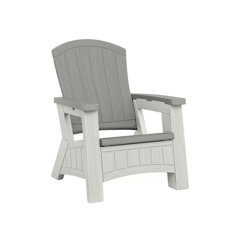 Suncast - Adirondack Chair W/storage - Dove Gray/ice Cube