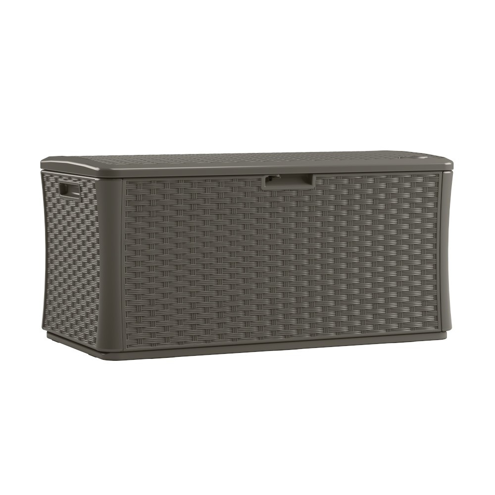 Suncast - 134 Gal. Extra Large Wicker Deck Box - Stoney