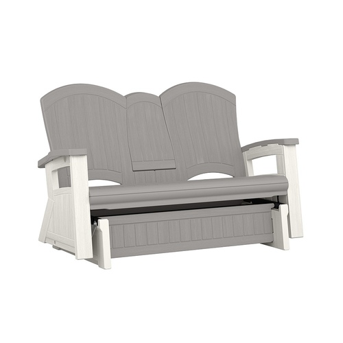 Suncast - Adirondack Glider W/console - Dove Gray