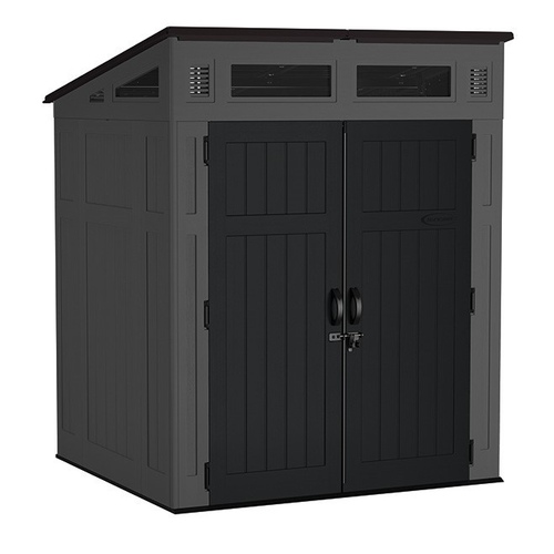 Suncast - Modernist® 6' X 5' Storage Shed - Peppercorn/black