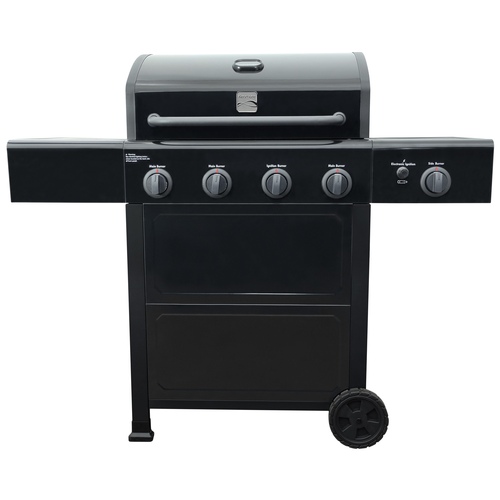 Kenmore - 4 Burner Gas Grill Plus Side Burner - All Black