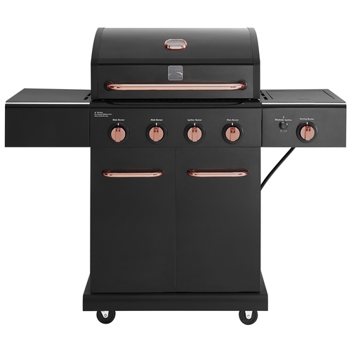 Kenmore - 4 Burner Gas Grill Plus Side Searing Burner - Black/copper