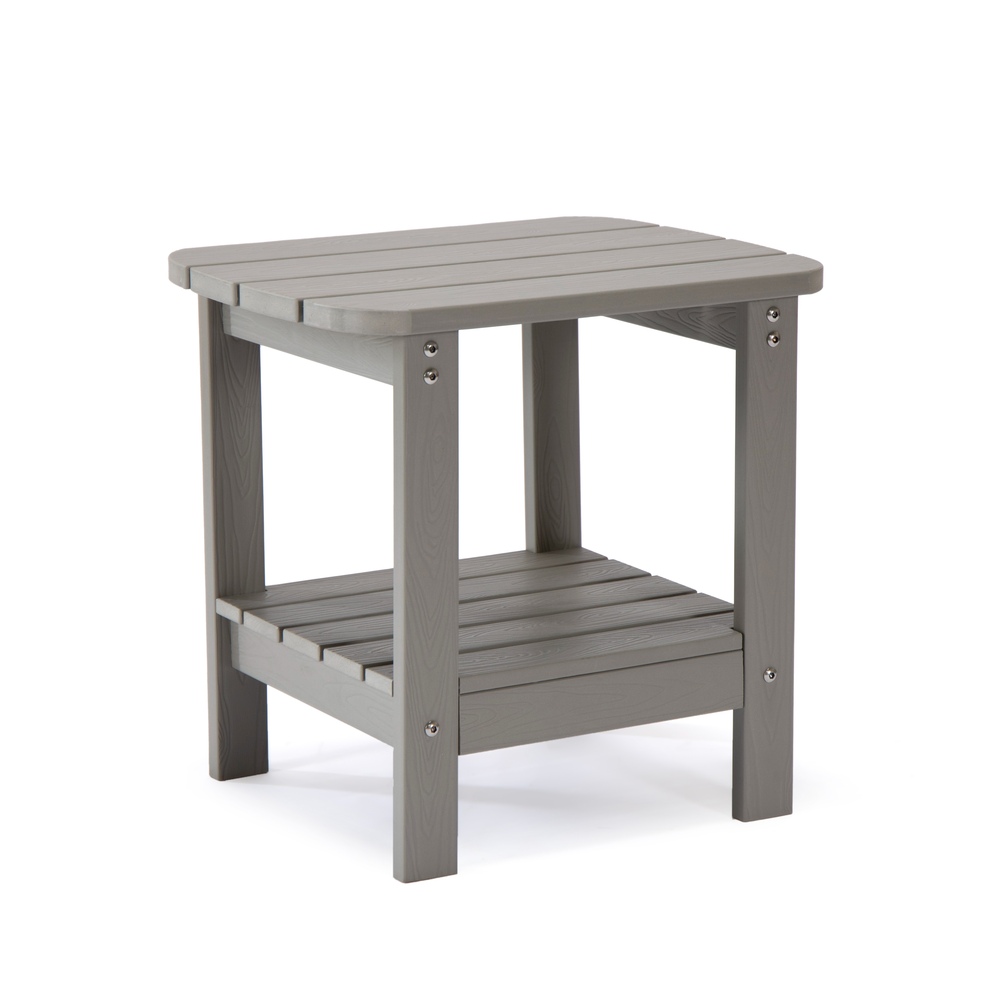 Backyard Lifestyles - Side Table W/shelf - Light Gray