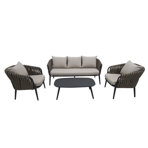 Backyard Lifestyles - Nautique 4pc Conversation Patio Set - Charcoal