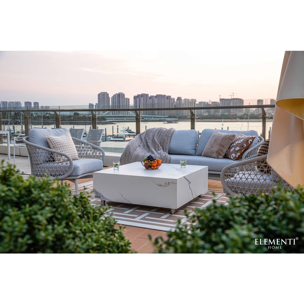 Elementi Home - Bianco Coffee Table -  Medium Square - White