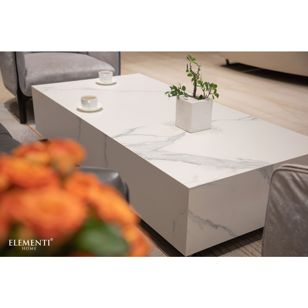 Elementi Home - Bianco Coffee Table - Rectangle - White