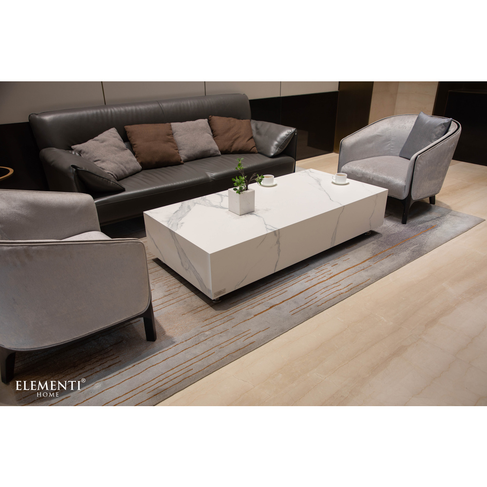 Elementi Home - Bianco Coffee Table - Rectangle - White