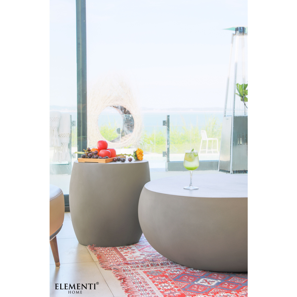 Elementi Home - Ikaria Cobble Side Table - Space Gray