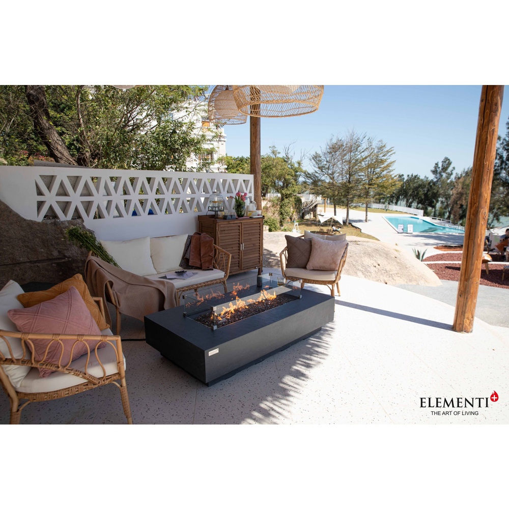 Elementi Plus - Positano Fire Table - Dark Gray - Rectangle - Natural Gas