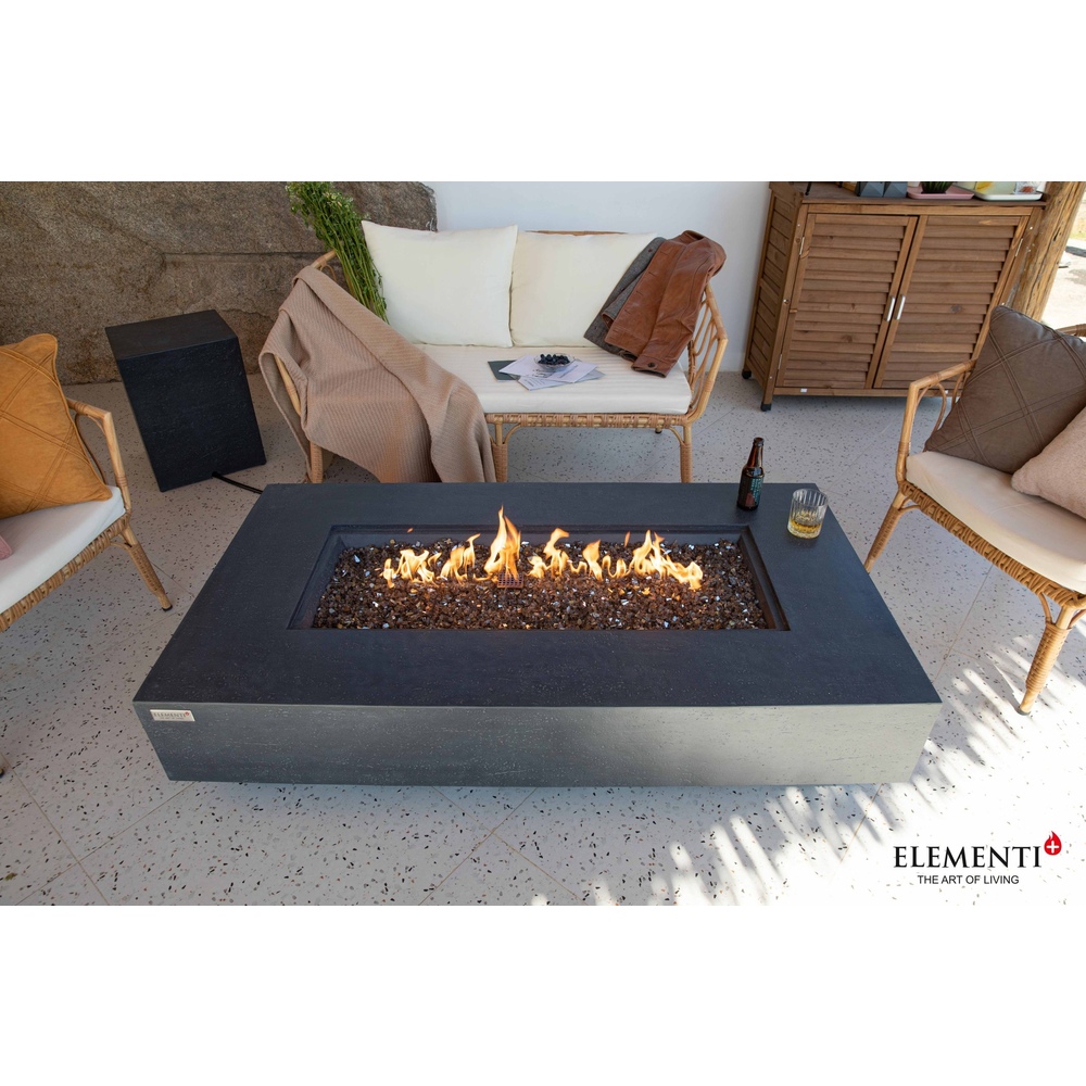 Elementi Plus - Positano Fire Table - Dark Gray - Rectangle - Natural Gas