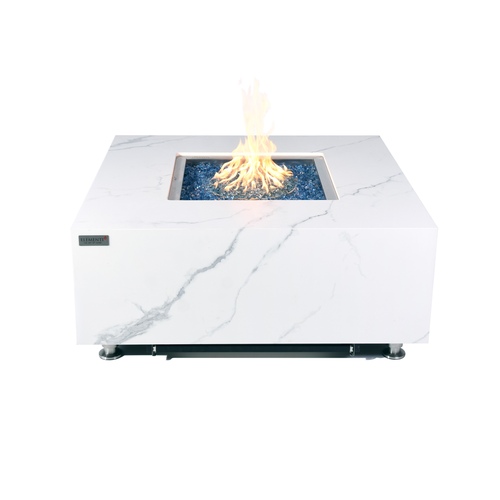 Elementi Plus - Bianco Porcelain Fire Table - White Square - Lp