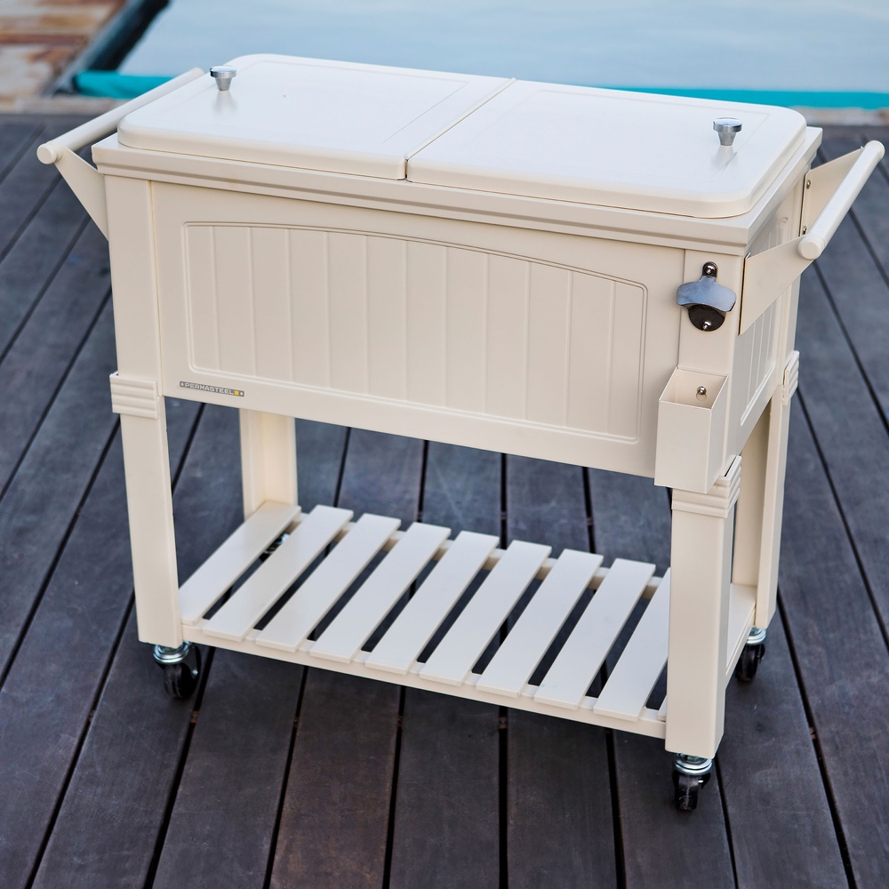 Permasteel - 80qt Furniture Style Patio Cooler - Cream 