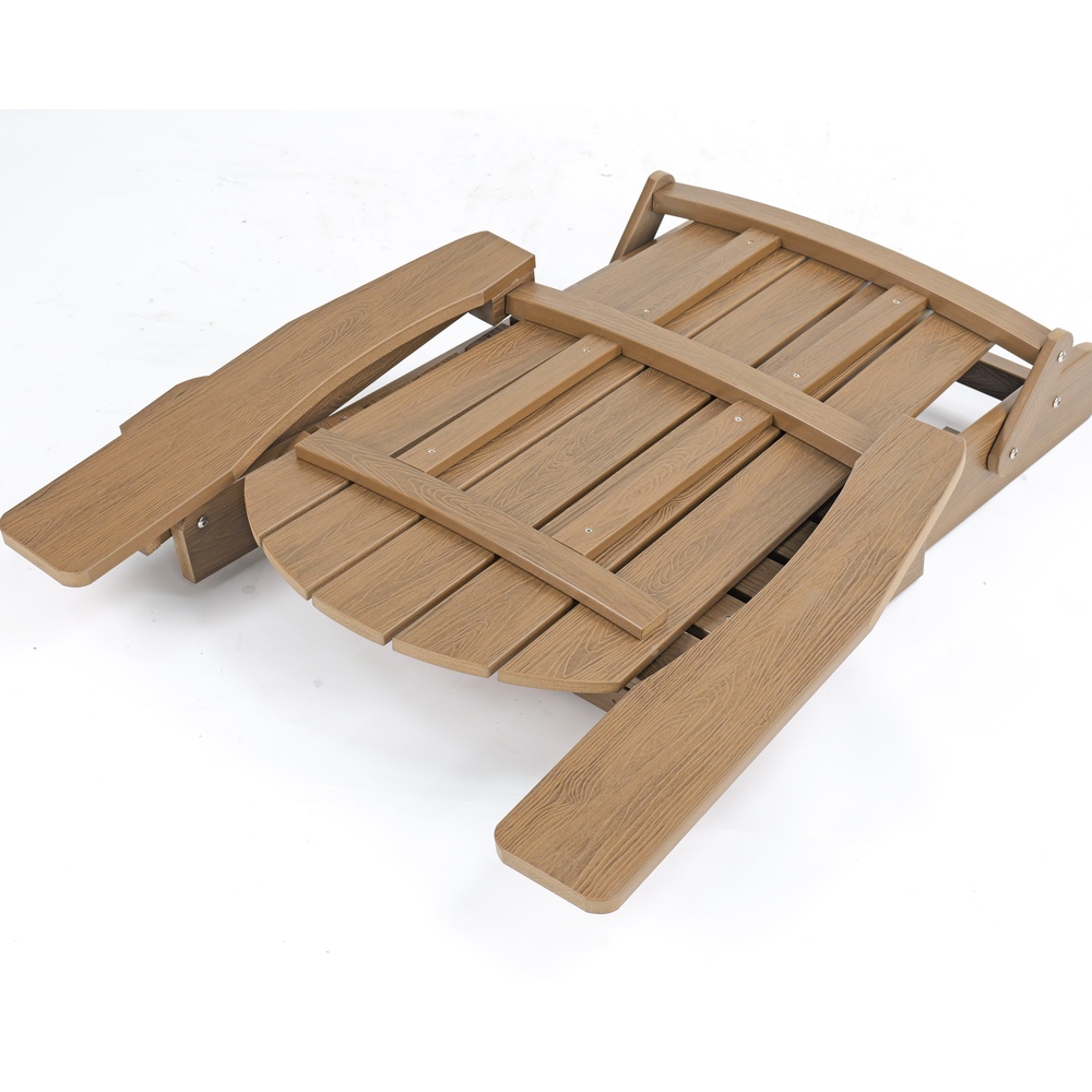 Backyard Lifestyles - Folding Adirondack Chair W/hideaway Footrest & Cup Holder - Brown