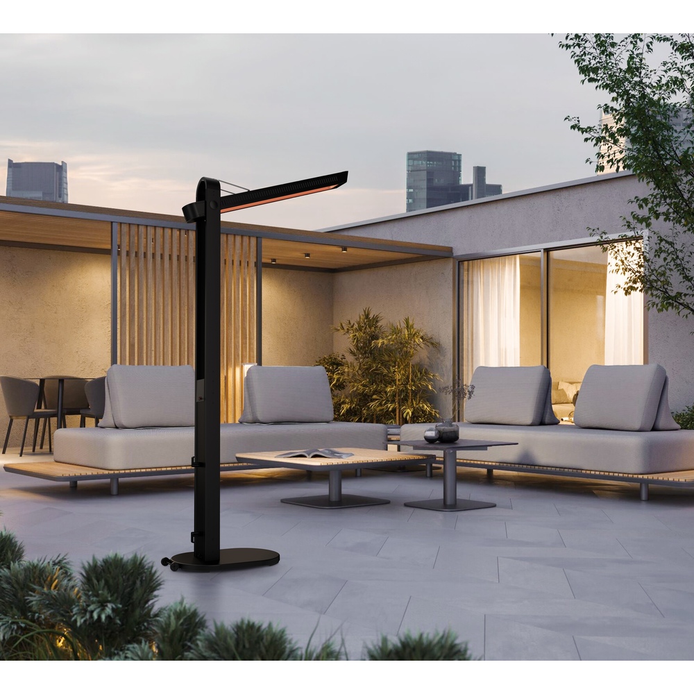 Backyard Lifestyles - 1500w Electric Patio Heater W/swing Arm - Black