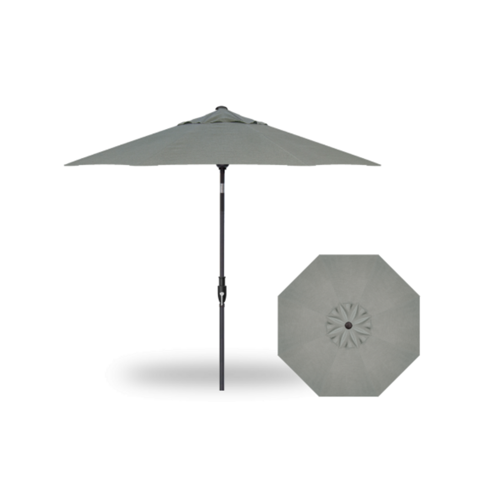 Treasure Garden - 9' Market Umbrella Glide Tilt Octagon - Black Frame W/sterling Fabric